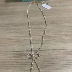 Park Lane Gold Crystal Bow Necklace